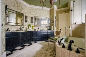 Master bath after renovation with Nashville interior Designers at Eric Ross Interiors, best interior designer in Nashville, TN.