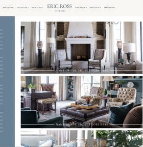 Website mock up, for interior design in Nashville contact Eric Ross Interiors, see why Eric is one of the top interior designers in Nashville, TN and beyond!